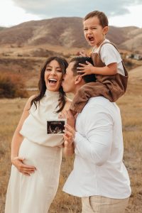 Baby announcement session in Denver Colorado by Alicia D'Elia Photography.