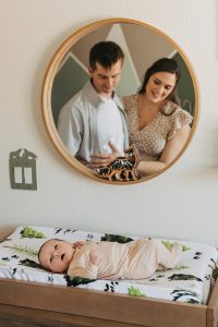 A sweet in-home newborn session by Alicia D'Elia Photography, Colorado family photographer.