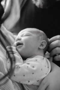 At home newborn session by Alicia D'Elia Photography.