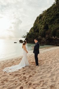 Elopement on the beach in Guam by Alicia D'Elia Photography.