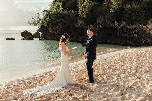 Elopement on the beach in Guam by Alicia D'Elia Photography.