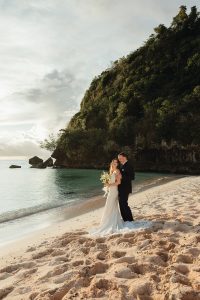 Elopement on the beach in Guam by Alicia D'Elia Photography.