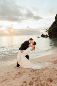 Elopement on the beach in Guam by Alicia D'Elia Photography.